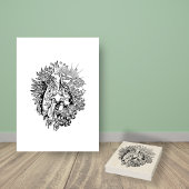 Rooster Line Art Kleurplaat Rubberstempel