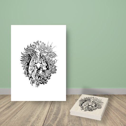 Rooster Line Art Kleurplaat Rubberstempel