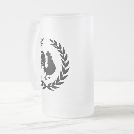 Rooster Logo Matglas Bierpul (Voorkant links)