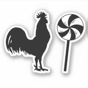 Rooster Lollipop Sticker
