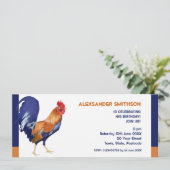 Rooster long Birthday Party Invitation Kaart (Staand voorkant)