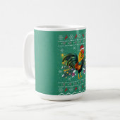 Rooster Lover Xmas Gift Ugly Rooster Kerstmis Koffiemok (Voorkant links)