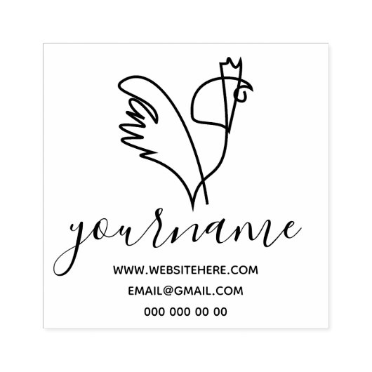 Rooster Male Chicken Rubberstempel (Afrduk)