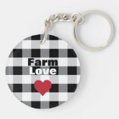 Rooster met Black White Check Sleutelhanger (Achterkant)