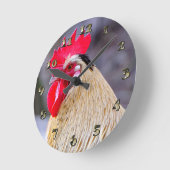 Rooster met Cockscomb Ronde Klok (Hoek)