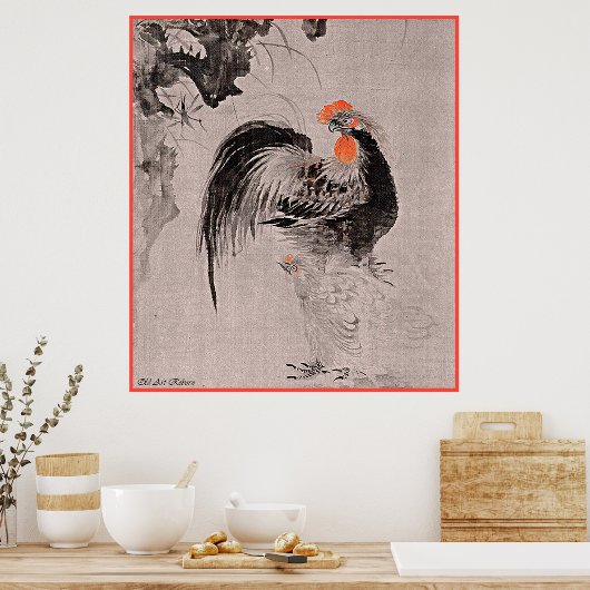 Rooster met HEN Poster (Keuken)