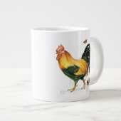 Rooster met kippen en kippen. grote koffiekop (Voorkant rechts)