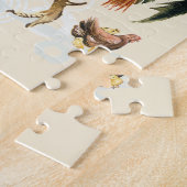 Rooster met kippen en kippen. legpuzzel (Zijkant)