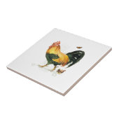 Rooster met kippen en kippen. tegeltje (Zijkant)