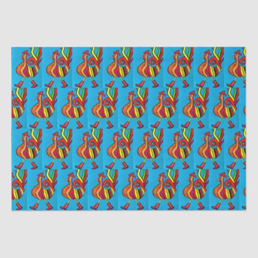 Rooster met laarzen papier (Voorkant)