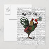 Rooster met Loudhailer 2 Briefkaart (Voorkant / Achterkant)