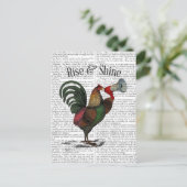 Rooster met Loudhailer 2 Briefkaart (Staand voorkant)