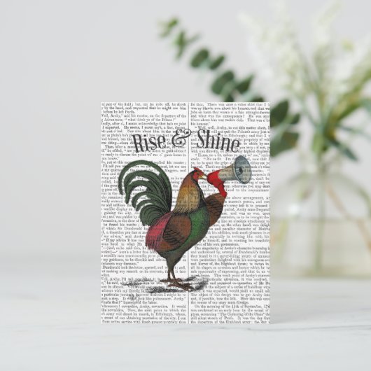 Rooster met Loudhailer 2 Briefkaart (Staand voorkant)