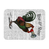 Rooster met Loudhailer 2 Magneet (Horizontaal)