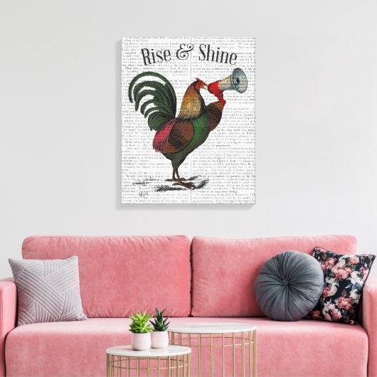 Rooster met Loudhailer Canvas Afdruk (Insitu (Woonkamer))