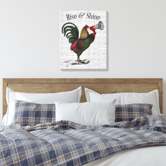 Rooster met Loudhailer Canvas Afdruk (Insitu (Slaapkamer))