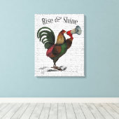 Rooster met Loudhailer Canvas Afdruk (Insitu (Houten vloer))