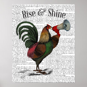 Rooster met Loudhailer Poster