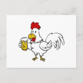 Rooster met mok bier | achtergrondkleur kiezen briefkaart (Voorkant)