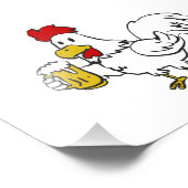 Rooster met mok bier | achtergrondkleur kiezen foto afdruk (Hoek)