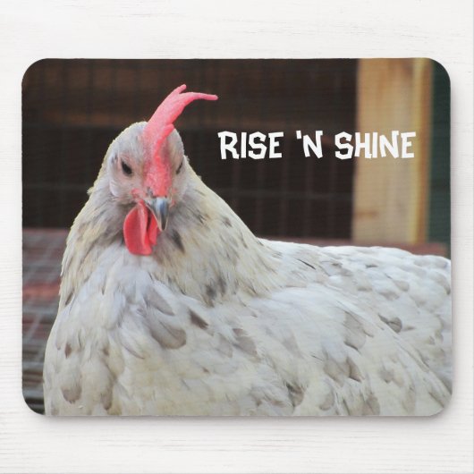 Rooster met Morning Gezegde Muismat (Voorkant)