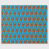 Rooster met rode laarzen Verpakkingspapier Cadeaupapier (Vlak)