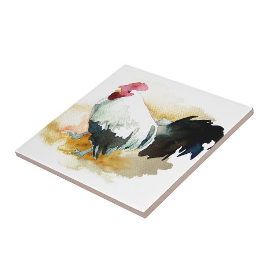 Rooster met standplaats tegeltje (Zijkant)