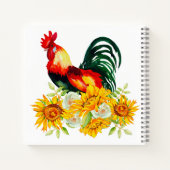 Rooster met zonnebloemen notitieboek (Achterkant)