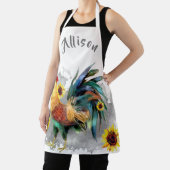 Rooster met zonnebloemen, speciaal Schort (Insitu)