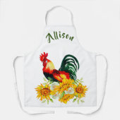 Rooster met zonnebloemen, speciaal Schort (Voorkant)