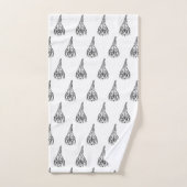 Rooster met zwarte en witte tribale bad handdoek (Handdoek)