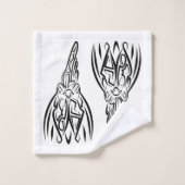 Rooster met zwarte en witte tribale bad handdoek (Wasdoekje)