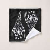 Rooster met zwarte en witte tribale bad handdoek (Wasdoekje)