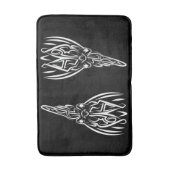 Rooster met zwarte en witte tribale badmat (Voorkant Verticaal)