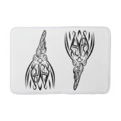 Rooster met zwarte en witte tribale badmat (Voorkant)