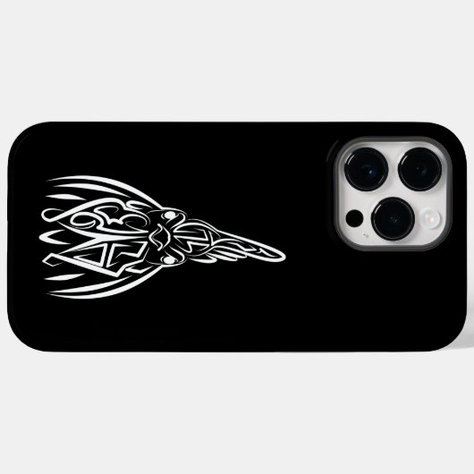 Rooster met zwarte en witte tribale Case-Mate iPhone case (Achterkant (horizontaal))