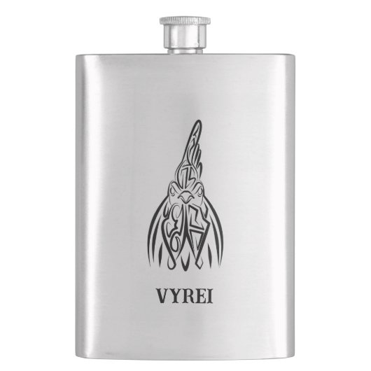 Rooster met zwarte en witte tribale flacon (Voorkant)