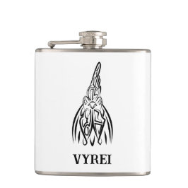 Rooster met zwarte en witte tribale heupfles