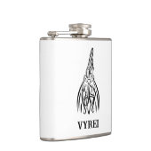 Rooster met zwarte en witte tribale heupfles (Rechts)