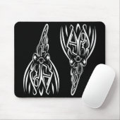 Rooster met zwarte en witte tribale muismat (Met muis)