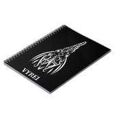 Rooster met zwarte en witte tribale notitieboek (Linkerzijde)