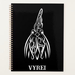 Rooster met zwarte en witte tribale planner