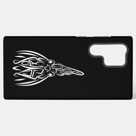 Rooster met zwarte en witte tribale samsung galaxy hoesje (Achterkant horizontaal)