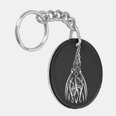 Rooster met zwarte en witte tribale sleutelhanger (Voorkant Links)