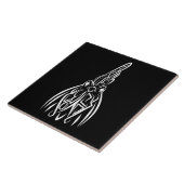 Rooster met zwarte en witte tribale tegeltje (Zijkant)