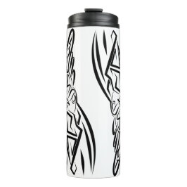 Rooster met zwarte en witte tribale thermosbeker