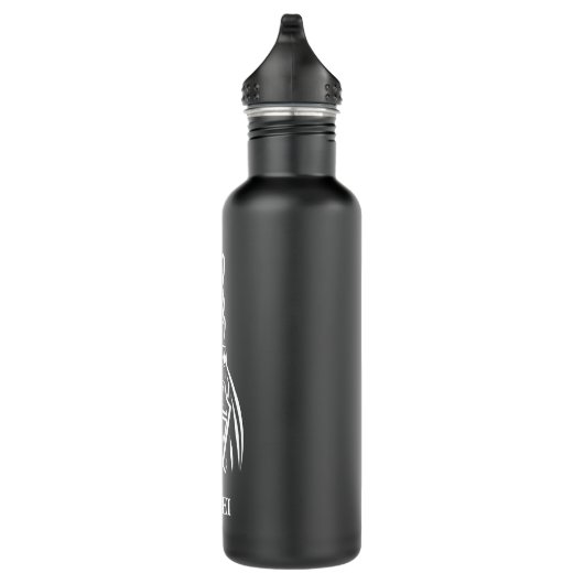 Rooster met zwarte en witte tribale waterfles (Rechts)