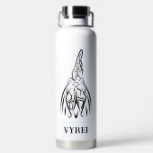 Rooster met zwarte en witte tribale waterfles (Achterkant)