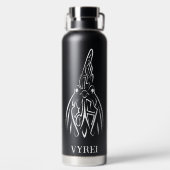 Rooster met zwarte en witte tribale waterfles (Achterkant)