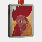 Rooster Metalen Ornament (Rechts)